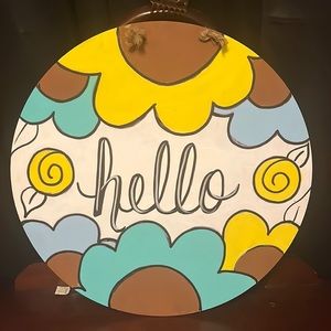 Hand painted door hanger. Never used, multicolored.